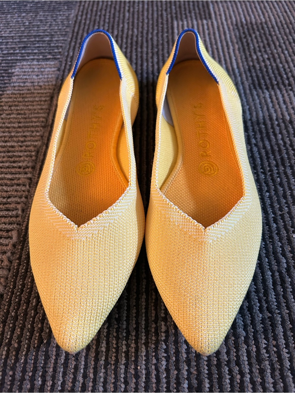 Rothy's Marigold Yellow The Point Retired Slip On Knit Ballet Flats 8.5 EU 39 - Picture 2 of 14